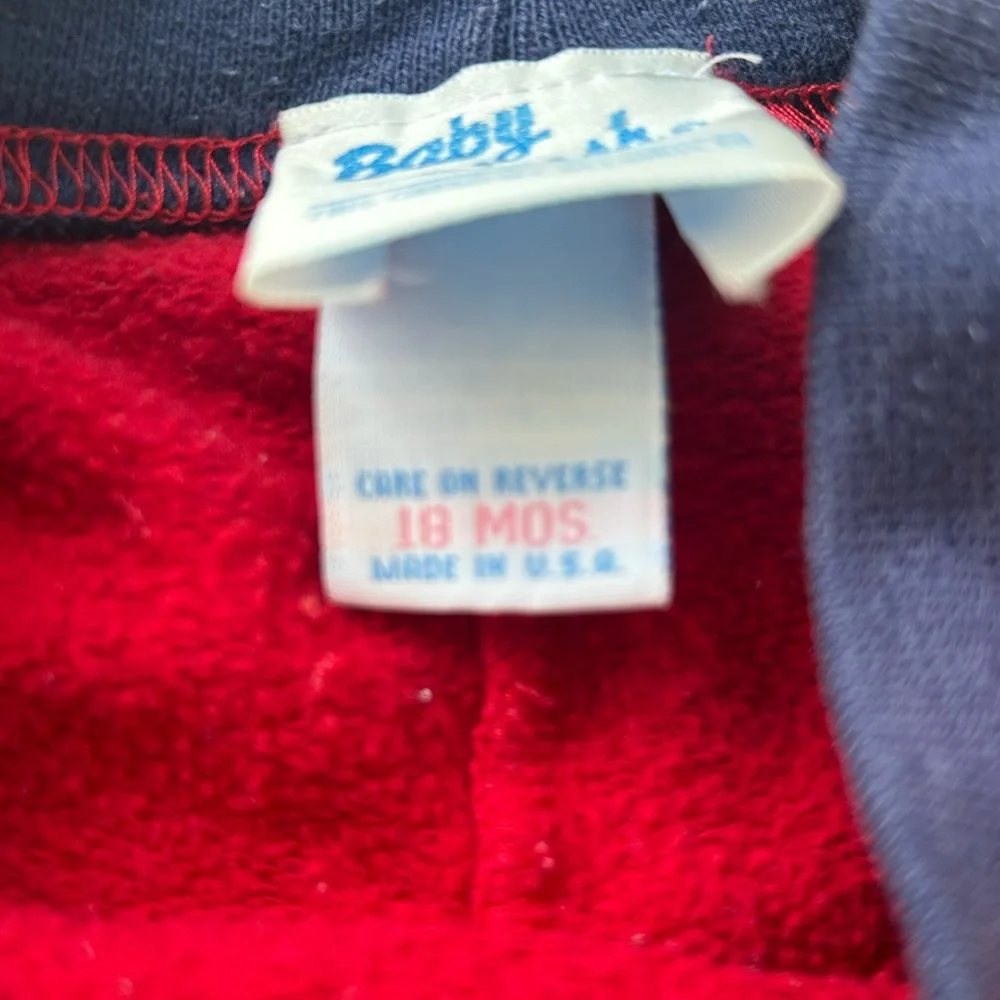 VTG 90s Baby B'Gosh Boys One Piece Outfit Sz 18 Months Red Blue 100 Years